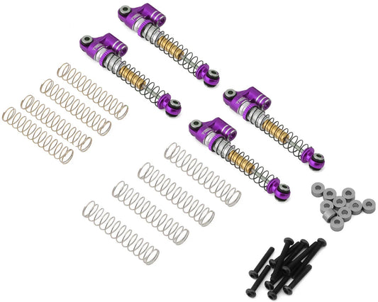 Treal Hobby FCX24 Threaded Double Barrel Aluminum Shocks (43mm) (Purple) (4)
