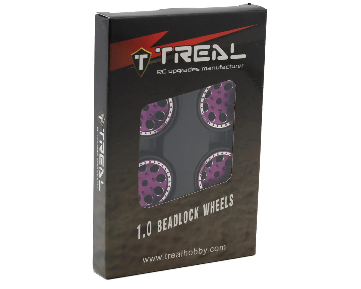 Treal Hobby 1.0" 8-Hole Beadlock Wheels (Purple) (4) (22g)