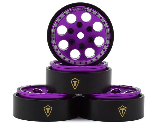 Treal Hobby 1.0" 8-Hole Beadlock Wheels (Purple) (4) (22g)