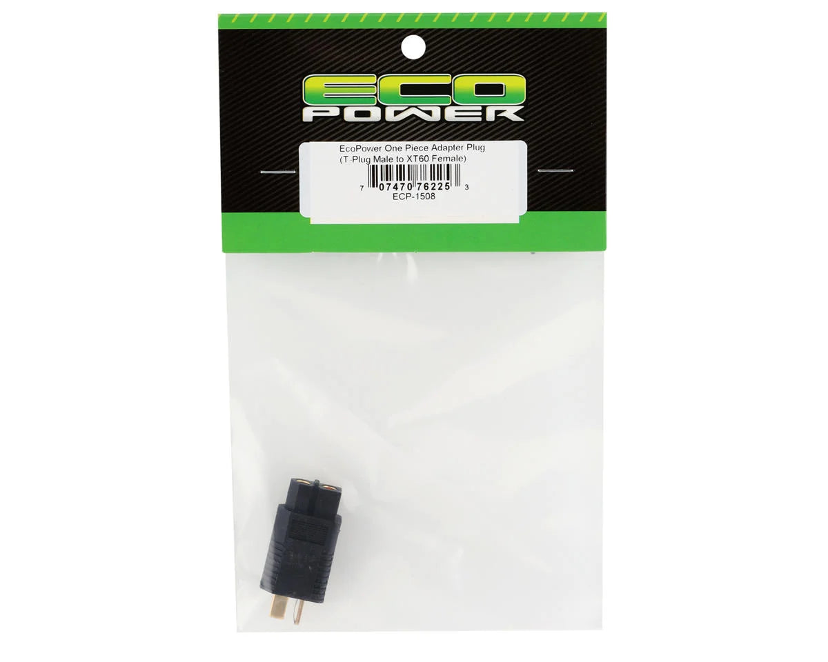EcoPower One Piece Adapter Plug (T-Plug Male to XT60 Female)
