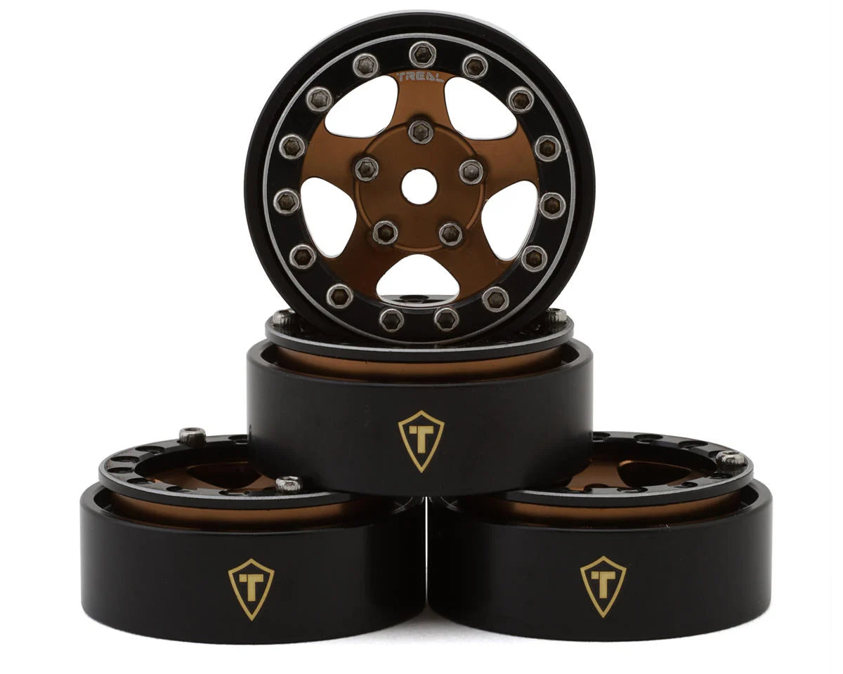Treal Hobby Classic 5-Star 1.0" Beadlock Wheels(4) (22.4g)