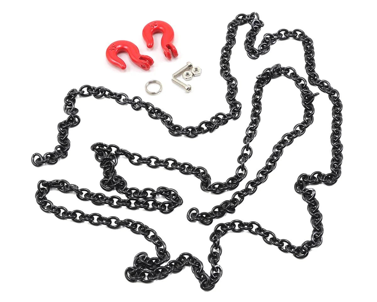 Crawler Scale Steel Chain Accessory w/Red Hooks (Black)