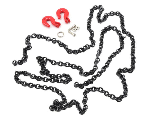 Crawler Scale Steel Chain Accessory w/Red Hooks (Black)