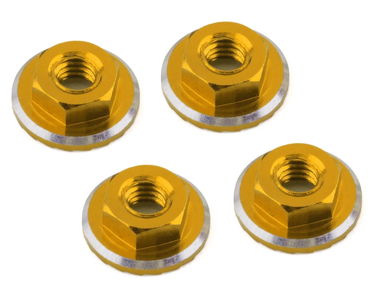 1UP Racing Lockdown UltraLite 4mm Serrated Wheel Nuts (Gold) (4)