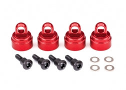 Shock caps, aluminum (red-anodized) (4) (fits all Ultra Shocks)
