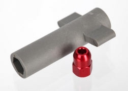 Antenna crimp nut, aluminum (red-anodized)/ antenna nut tools