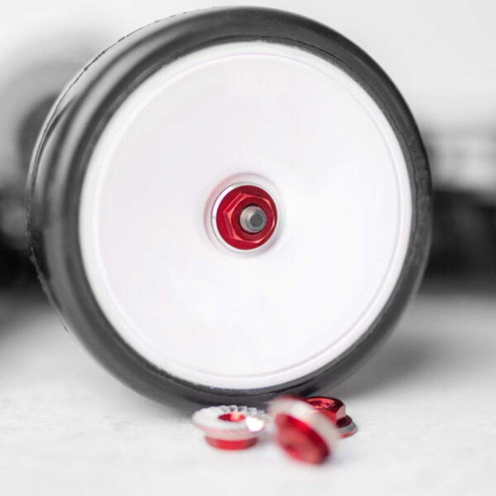 1up Racing Lockdown M4 Wheel Nuts - Red