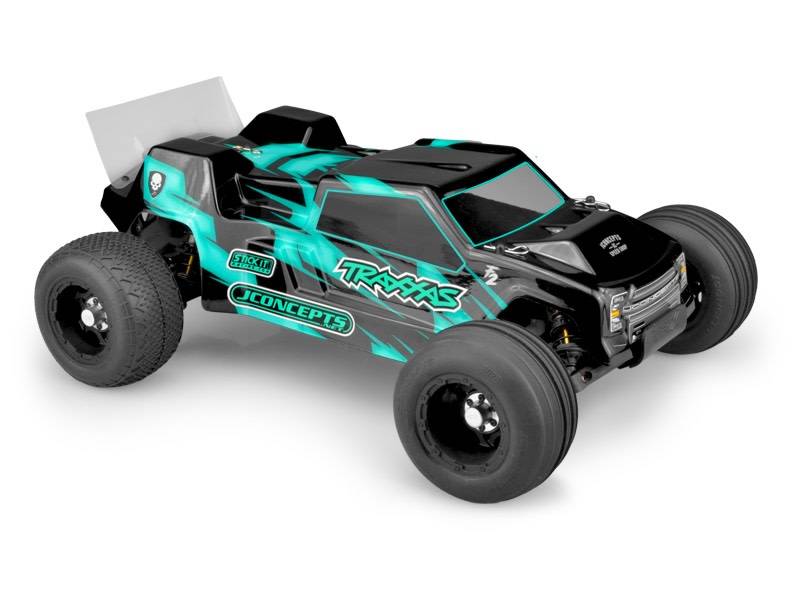 JConcepts Traxxas Rustler VXL F2 Stadium Truck Body w/Spoiler (Clear)