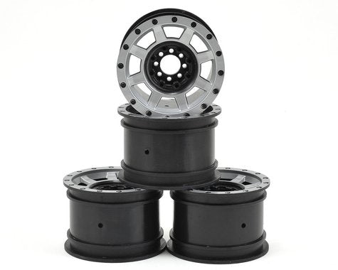 JConcepts Vengeance 2.2 Rock Crawler Wheels (4) (Black/Chrome) w/Caps & Adapters
