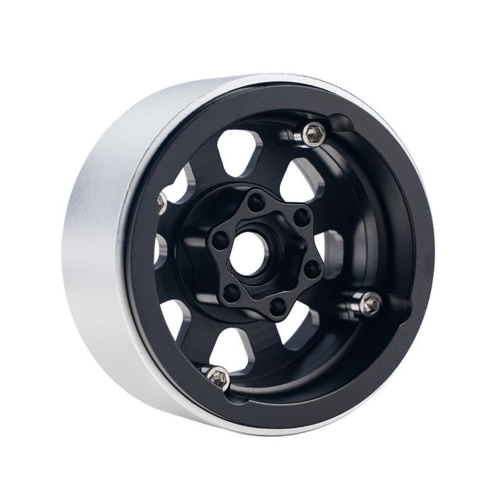 B1 Aluminum 1.9 Beadlock Wheels 9mm Hubs, For 1/10 Rock Crawler, 4pcs Includes : 4 Wheels with hardware