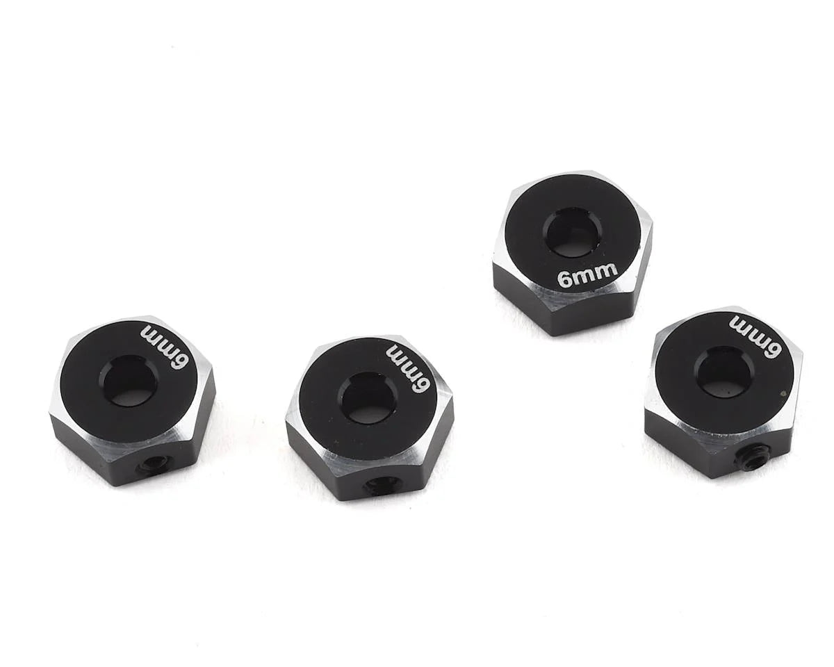 Samix SCX10 II Aluminum 12mm Hex Adapter (Black) (4) (6mm)