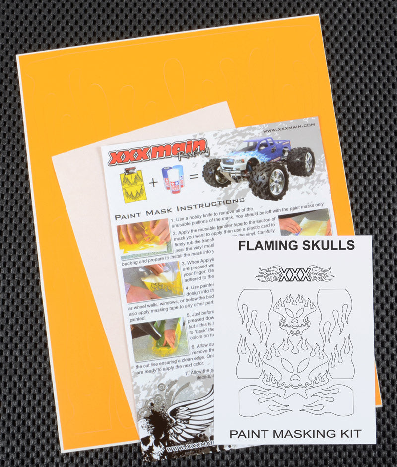 XXX Main Racing M009L Flaming Skulls Paint Mask