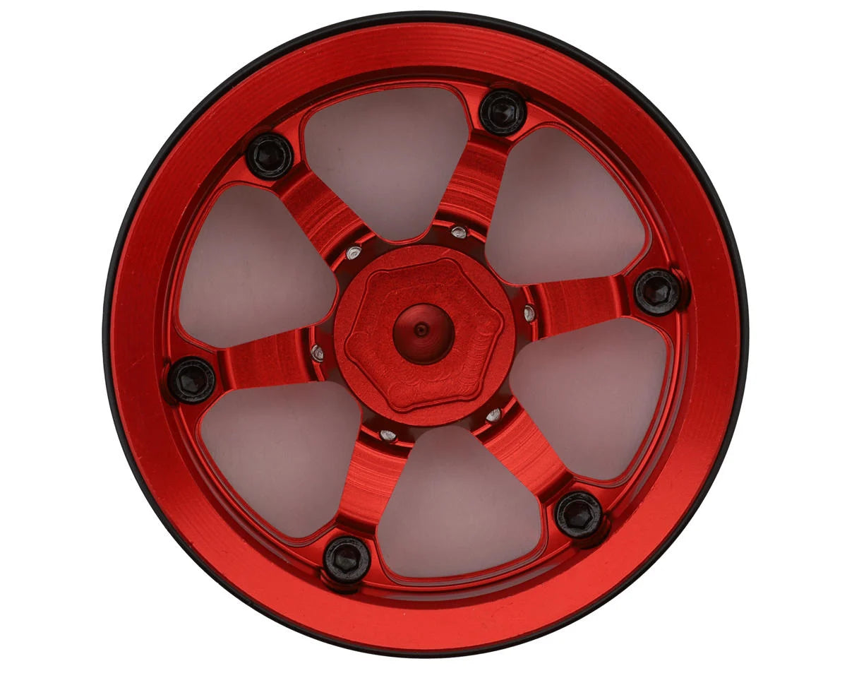 Treal Hobby Type 4P 1.9" 6-Spoke Beadlock Wheels (Red) (4)