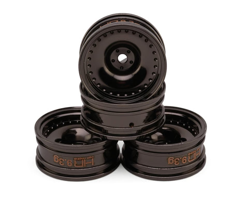 Hot Racing Axial SCX30 0.7" Brass Crawler Wheels (Black Chrome) (4) (9.3g ea)
