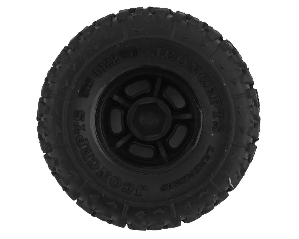 JConcepts Landmines 1.0" Pre-Mounted Tires w/Glide 5 Wheels (Black) (4) (Green) w/7mm Hex
