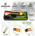 6500 130c 2s lipo w/xt60