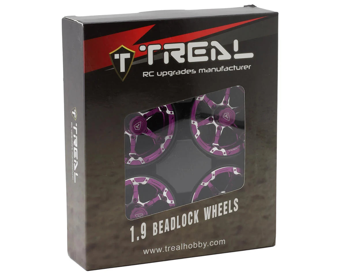 Treal Hobby Type D 1.9" 12-Spoke Beadlock Wheels.