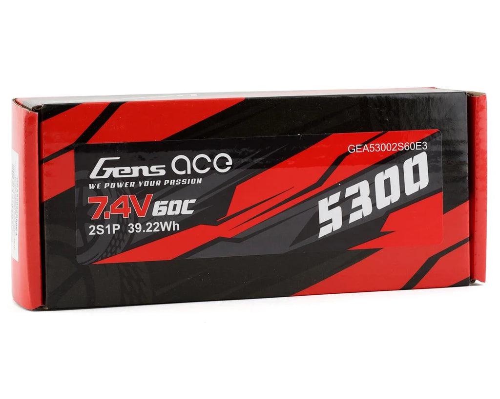 Gens Ace 2S LiPo Battery 60C (7.4V/5300mAh) w/EC3 Connector