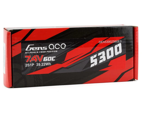 Gens Ace 2S LiPo Battery 60C (7.4V/5300mAh) w/EC3 Connector