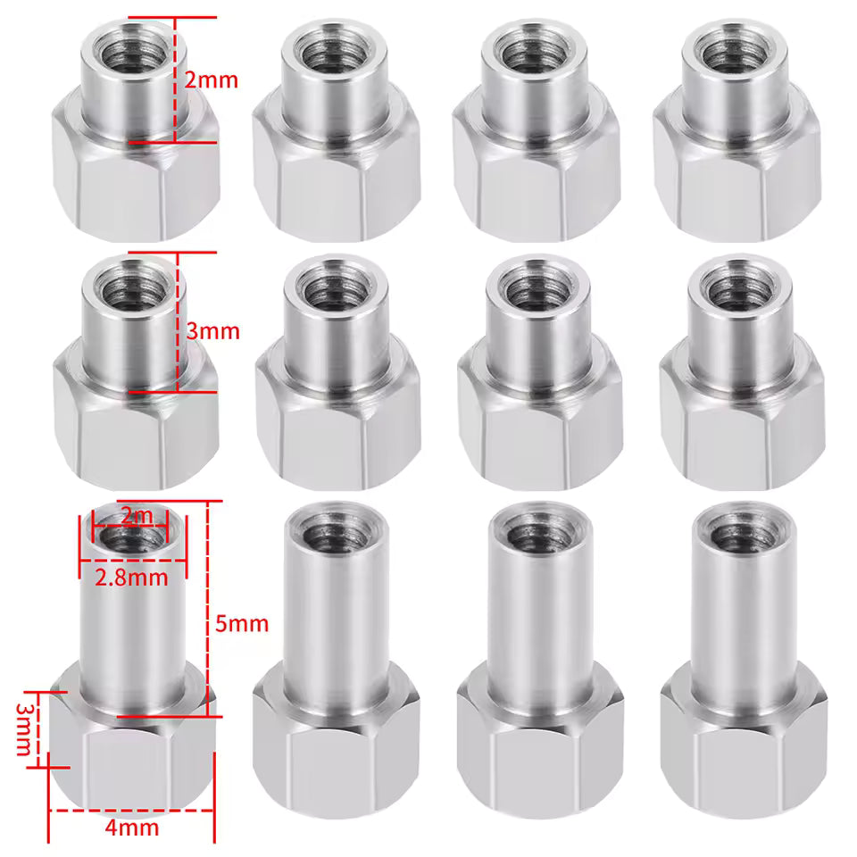 SCX24 M2 Hex Wheel Nuts Extension Adapter