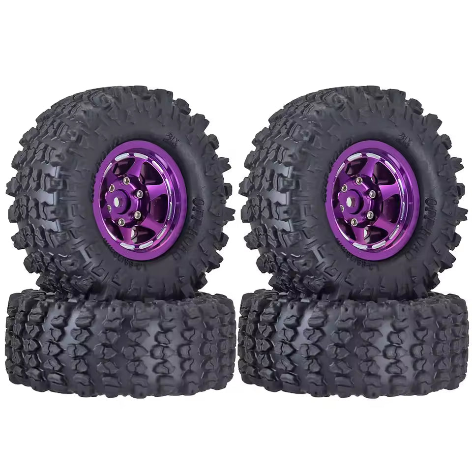 1.0" Metal Beadlock Wheel 66mm Tire Set