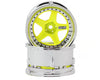 DS Racing Drift Element 5 Spoke Drift Wheels (Flu Yellow/Chrome Lip/Black Rivet) (2) (Adjustable Offset) w/12mm Hex