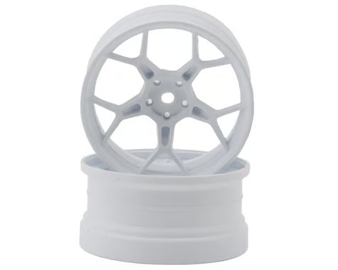 DS Racing Feathery Split Spoke Drift Wheels (White) (2) (Super Soft) (8mm Offset) w/12mm Hex