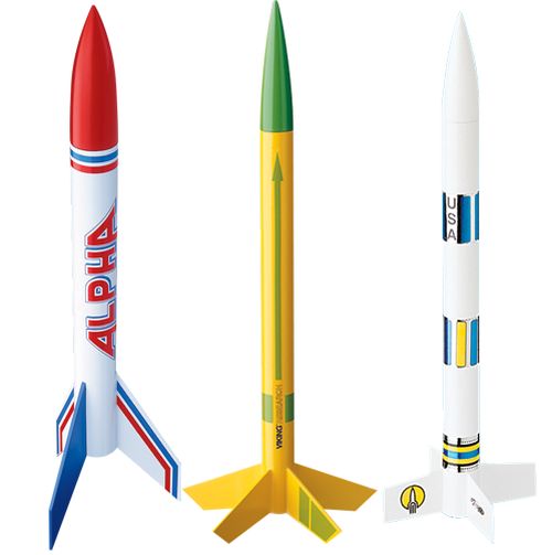 AVG Bulk Pack of 12 Model Rockets, E2X (Alpha, Viking, Generic)