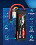 HOOVO 11.1V 3S LiPo Battery 5200mAh 60C with Tr Plug for RC Car RC Truck Airplane Helicopter Boat Car Racing RC Hobby