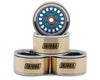 Injora 1.0" ModuWheel Brass & Aluminum Micro Crawler Beadlock Wheels (Blue)