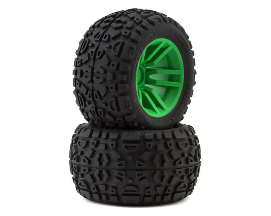 Maverick MixBlok Pre-Mounted Monster Truck Tires (Green) (2) w/12mm Hex