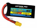 Lectron Pro 14.8V 1350mAh 80C Lipo Battery with XT60 Connector for FPV Racers