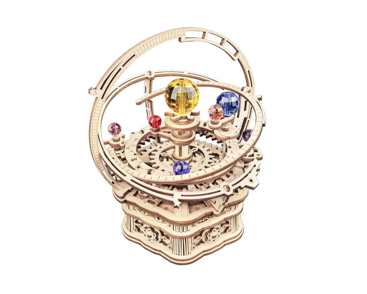 Robotime ROKR Starry Night Orrery 3D Wooden Mechanical Music Box Puzzle Kit