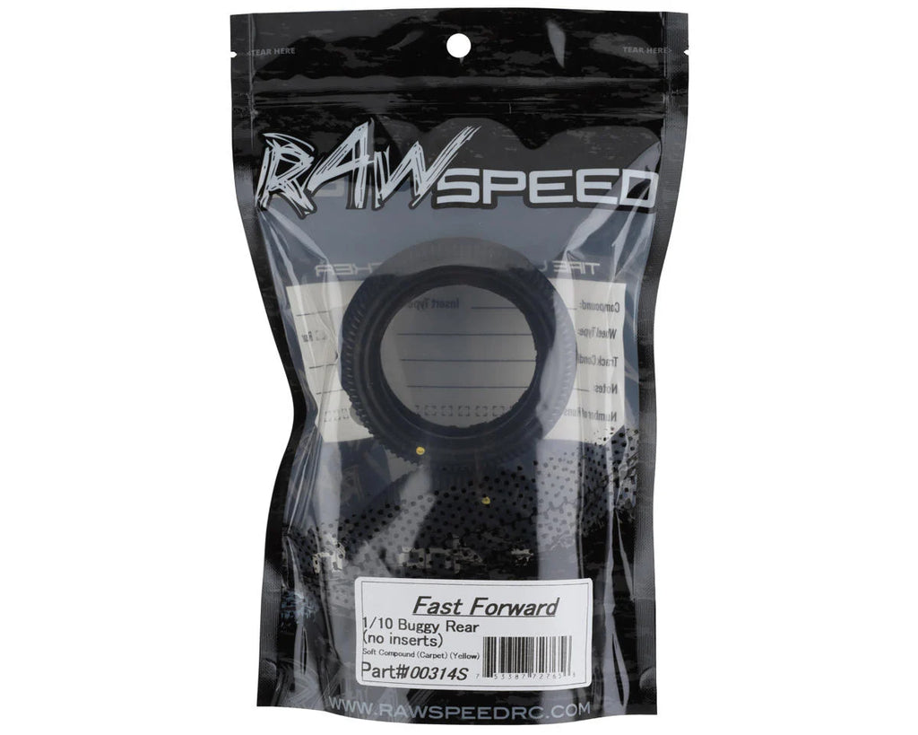 Raw Speed RC Fast Forward 1/10 Buggy Rear Tires (2) (Soft) (No Insert)