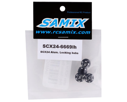 Samix SCX24 Aluminum Scale Wheel Hub (Black) (4) (Samix Beadlock Wheel Only)