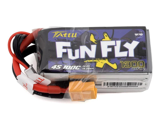 Tattu FunFly 4S LiPo Battery 100C (14.8V/1300mAh) (JST-XH) w/XT-60 Connector