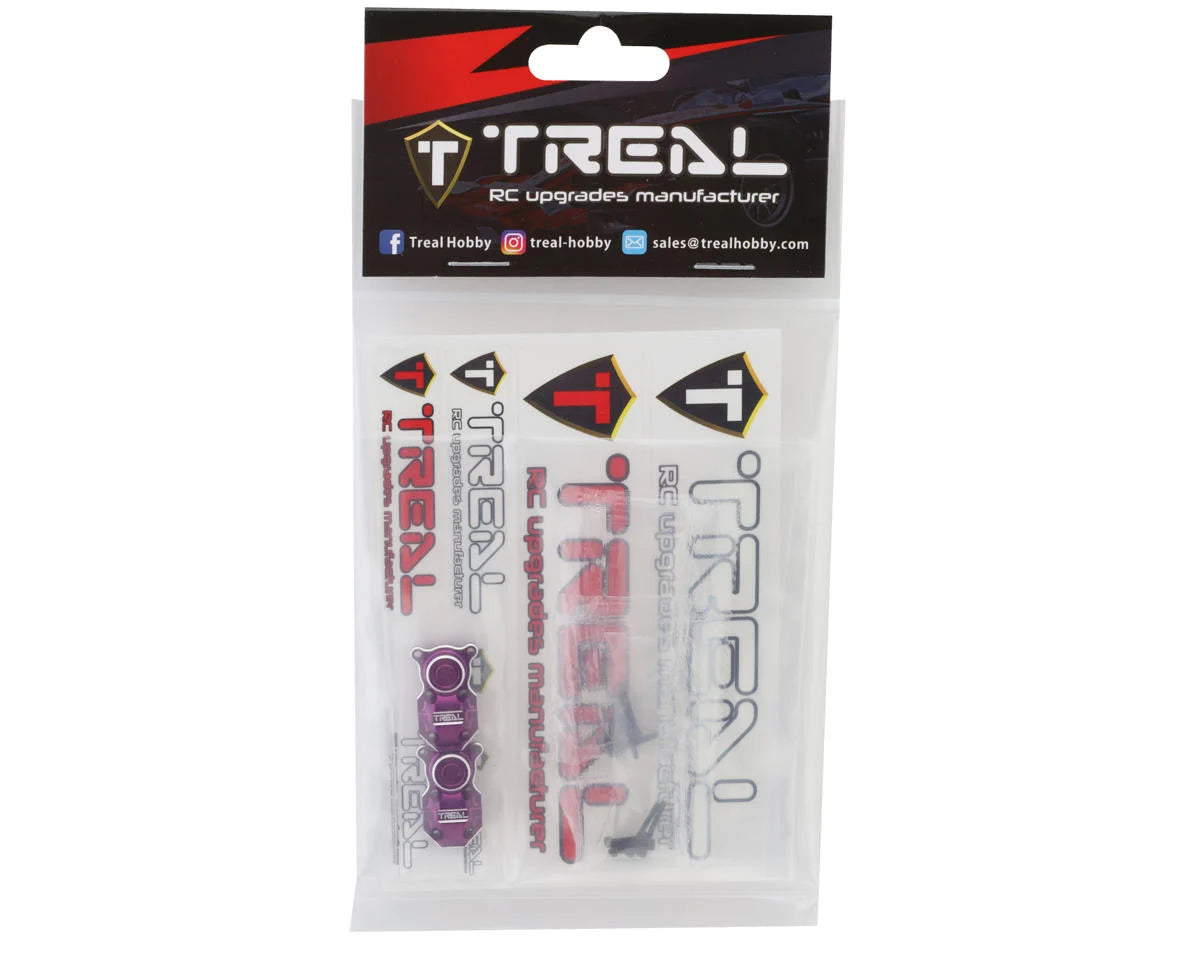 Treal Hobby Axial SCX24 Aluminum Axle Differential Cover Set (2) (Purple)