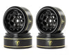 Treal Hobby Type K 1.0" 12-Hole Beadlock Classic Vintage Wagon Wheels (Black) (4) (28.9g ea)