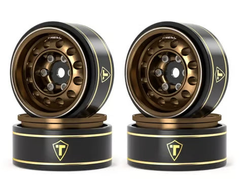 Treal Hobby Type K 1.0" 12-Hole Beadlock Classic Vintage Wagon Wheels (Bronze) (4) (28.9g ea)