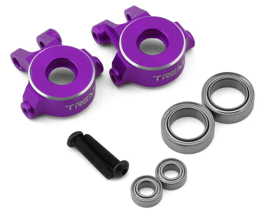 Treal Hobby TRX-4M Aluminum Front Steering Knuckles (Purple) (2)