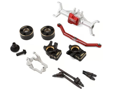 Treal Hobby Aluminum Front Portal Axle Set for Traxxas TRX-4M (Silver) w/Brass Covers