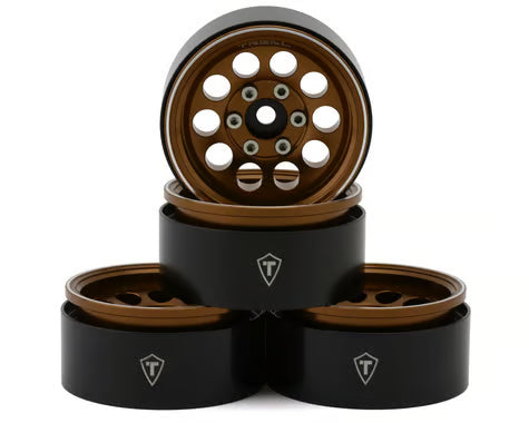Treal Hobby 1.9" Type F 10-Hole Aluminum Crawler Beadlock Wheels (Bronze) (4) (128.6g ea)