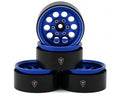 Treal Hobby 1.9" Type F 10-Hole Aluminum Crawler Beadlock Wheels (Blue) (4) (128.6g ea)
