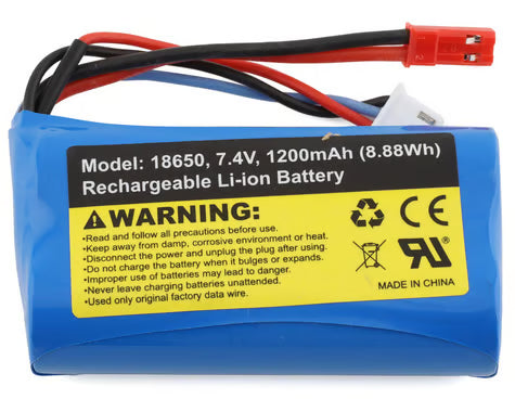 DI RC 2S Li-Ion Battery (7.4V/1200mAh) w/JST Connector