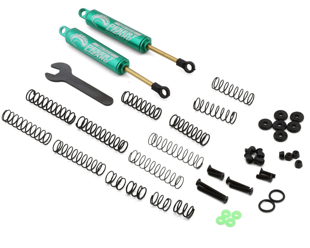 Yeah Racing Aluminum Desert Lizard Two Stage Internal Spring Shocks (Green) (2) (100mm)