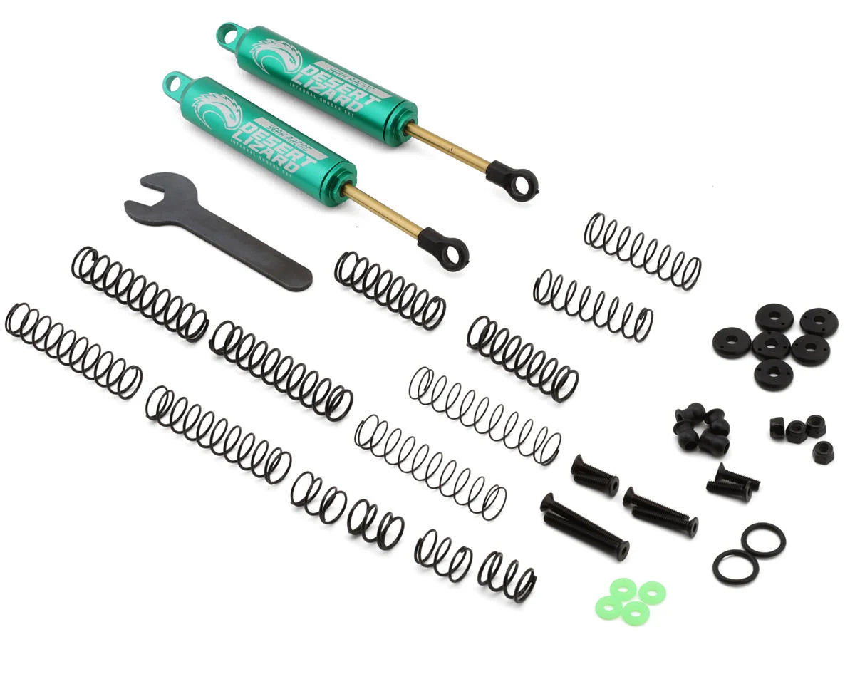 Yeah Racing Aluminum Desert Lizard Two Stage Internal Spring Shocks (Green) (2) (100mm)