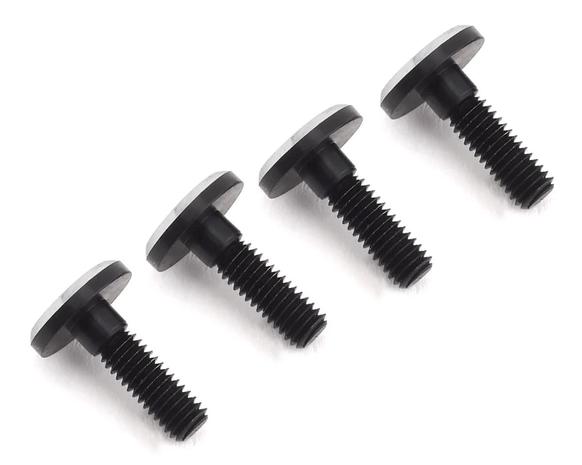 1UP Racing 3x8mm Aluminum Servo Mounting Screws w/3mm Neck (Black) (4)