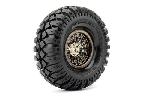 Roapex Hardrock 1/10 Crawler Tires Mounted on Chrome Black 1.9