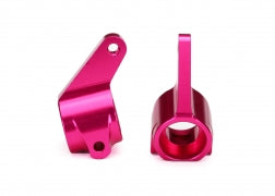 Traxxas Steering blocks, Rustler®/Stampede®/Bandit® (2), 6061-T6 aluminum (pink-anodized)/ 5x11mm ball bearings (4)