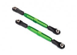 Camber links, front (TUBES green-anodized, 7075-T6 aluminum, stronger than titanium) (83mm) (2)/ rod ends (4)/ aluminum wrench (1) (#2579 3x15 BCS (4) required for installation)